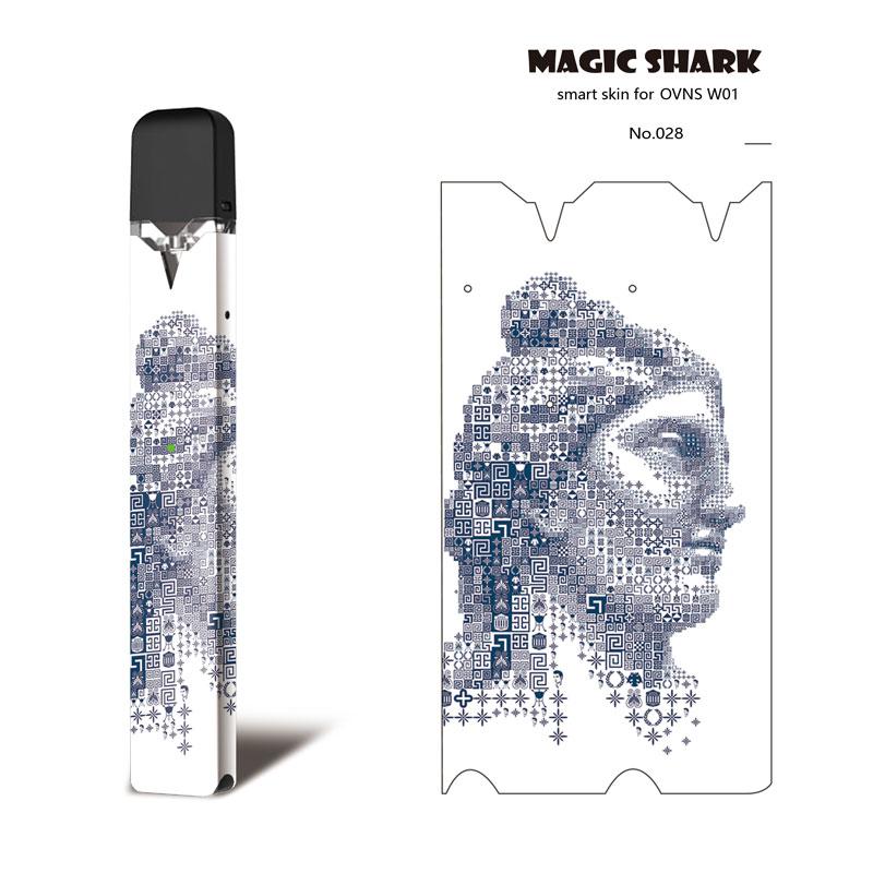 Magie Shark Rhinoceros Tribal Auf die Cartoon PVC Ultra Dünne Film Abdeckung Pod Fall Aufkleber Für OVNS W01 Kit kein Verblassen: 028