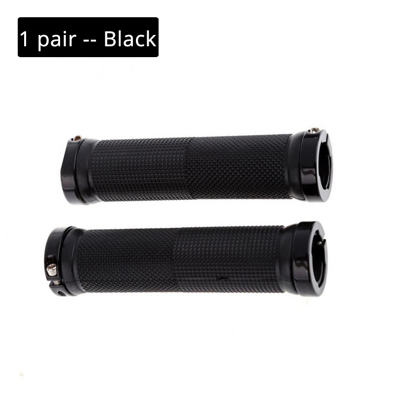 ODI Grips Aluminum Alloy Lock Ring Mountain Bike Grips Silicon Bicycle Handlebar Grip Shock Absorber MTB Bike Handle Bar Part: Model-2-Black
