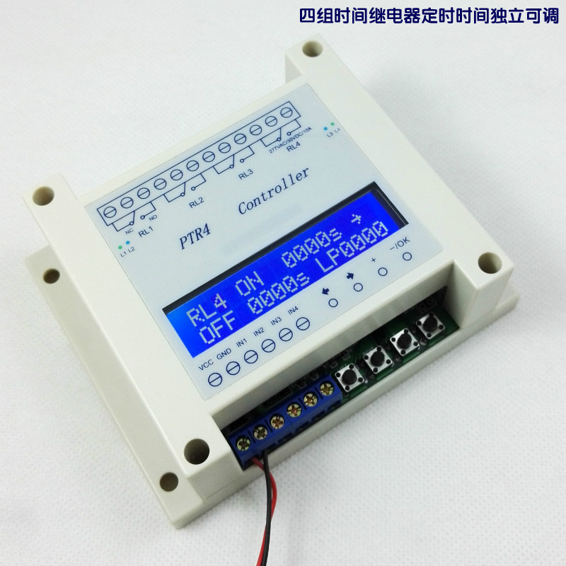 Dc 6-40V 4-kanaals Programmeerbare Digitale Tijdrelais Timer Controller Vertragingsschakelaar Module Onafhankelijke Timing Cyclus Lcd-Display