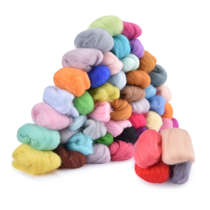 Handmade Needle Felting Starter Kit Roving Wool Set with Tool DIY Craft Material 87HA: 2