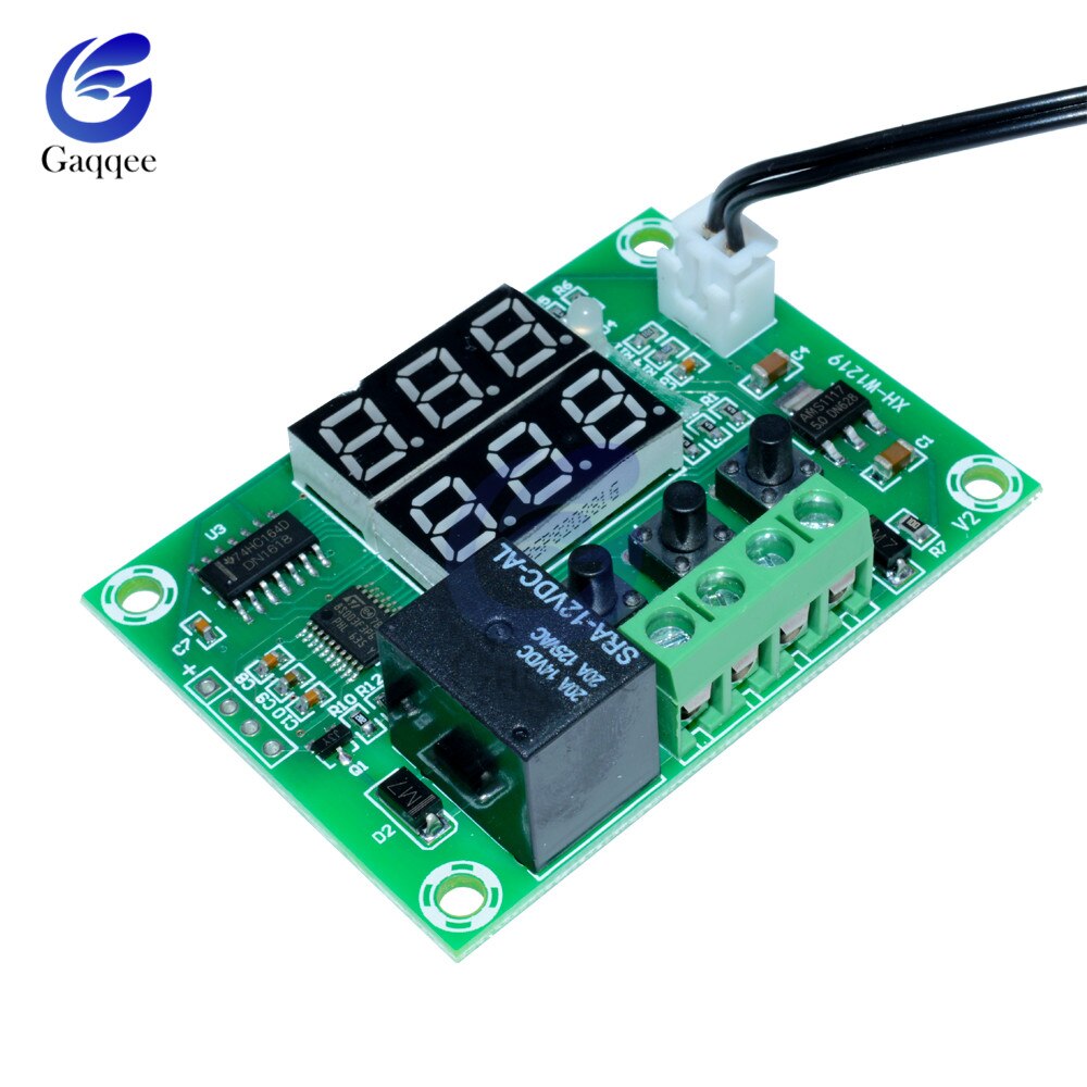 W1219 DC 12V Thermostat Relay Dual LED Digital Temperature Regulator Switch Controller Waterproof NTC Temperature Sensor Probe