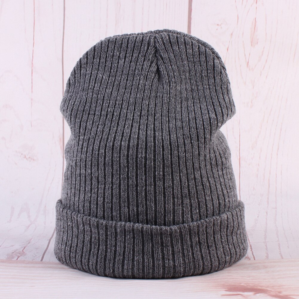 Höst vinter mjuk stickad mössa dam keps dam bomull skullies & beanies enfärgad taklist hattar kvinnlig solid huva