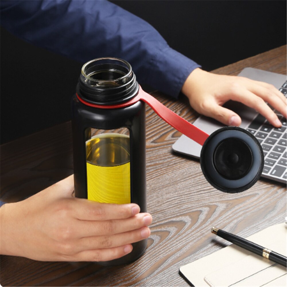 Glas Flasche Wasser Flasche 1000Ml Glas Wasser Flasche Thermos Glas Glaskolben Sport Glas Flaschen Fahrrad Becher Doppelten Boden Glas thermos