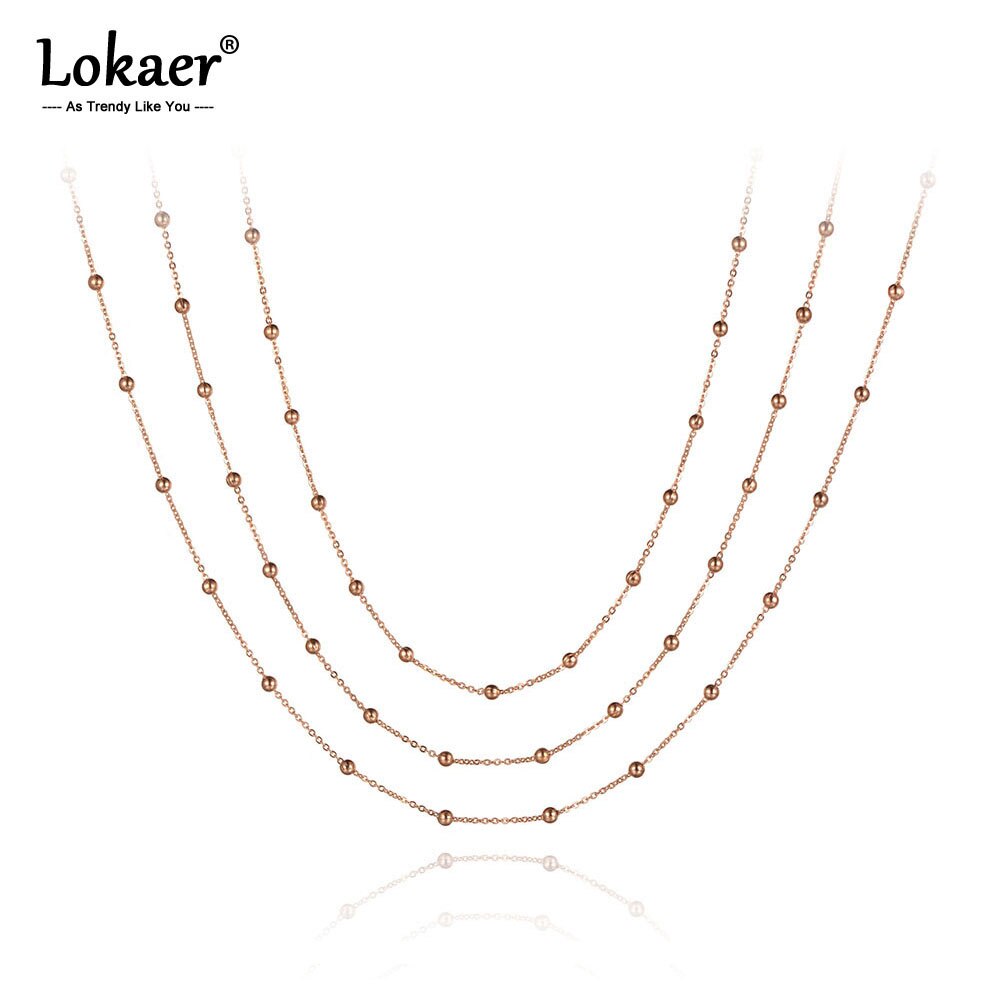 Lokaer Della Boemia Alla Moda In Acciaio Inox A tre strati di Perle A Catena Della Collana Del Choker Spiaggia Monili della Collana del Pendente Per Le Donne N19126