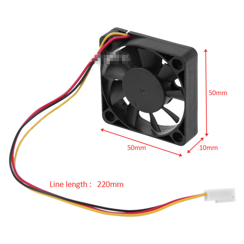 12v mini ventilateurs de refroidissement pour ordinateur - petits 50mm x 10mm dc sans balais 2- broches  /3 broches