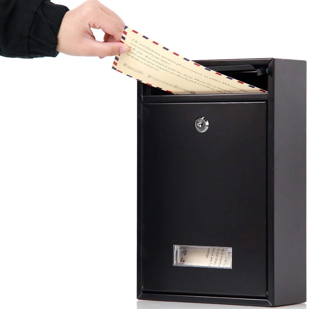 Outdoor Lockable Wall Mounted Hanging Iron Post Letter Box Mailbox with Key Password Mailbox Outdoor Letterbox Outdoor Wall Box