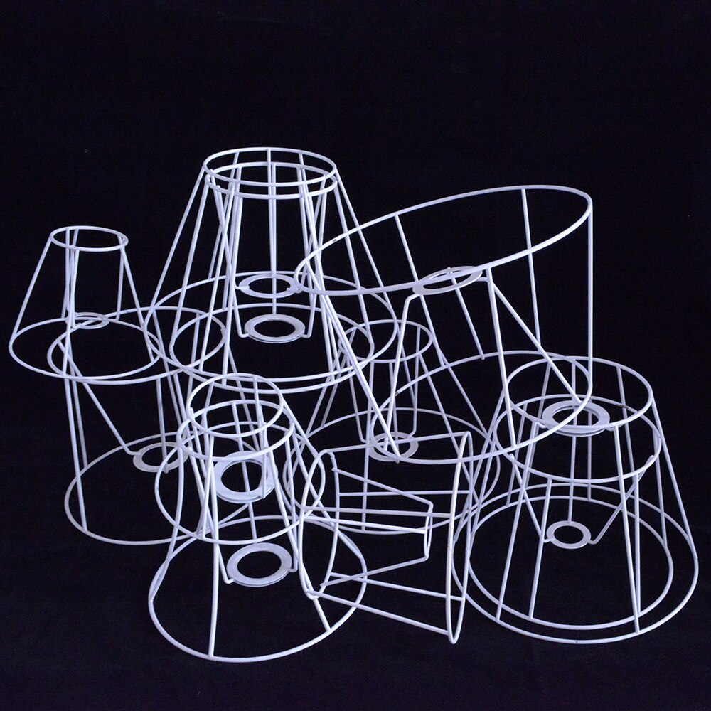 Xianfan Circular Lampshade Frame Ring 17/23.5/25.5cm Diameter Lamp Light Shade DIY Making Kit Set Iron E27 Lampshade Frame