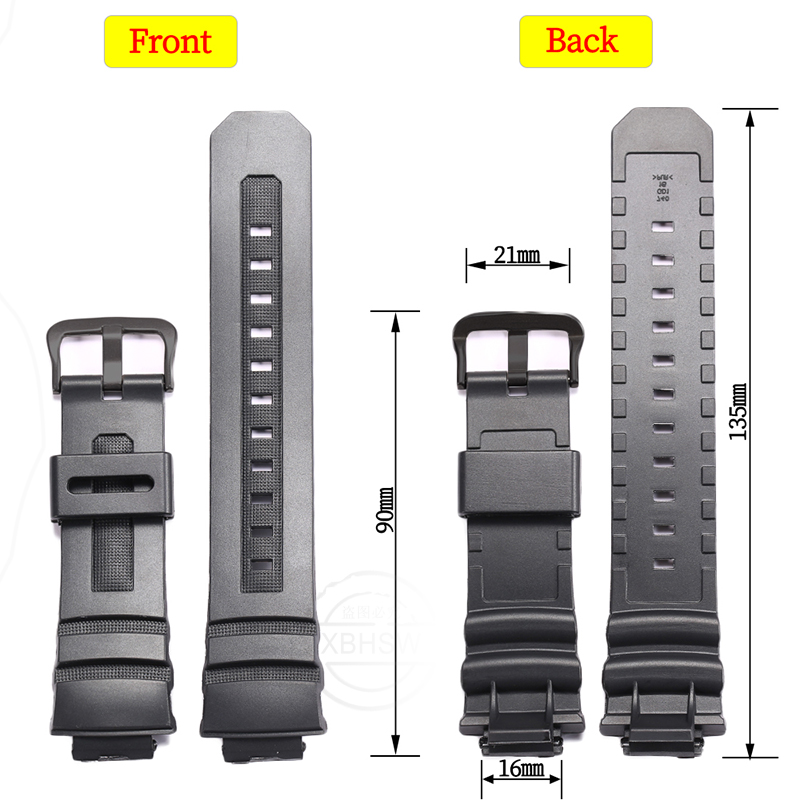 Rubber Strap Suitable For Casio AW591 590 AWG-M100 G-7700 Men Resin Waterproof 16mm Replacement Watctband Accessories