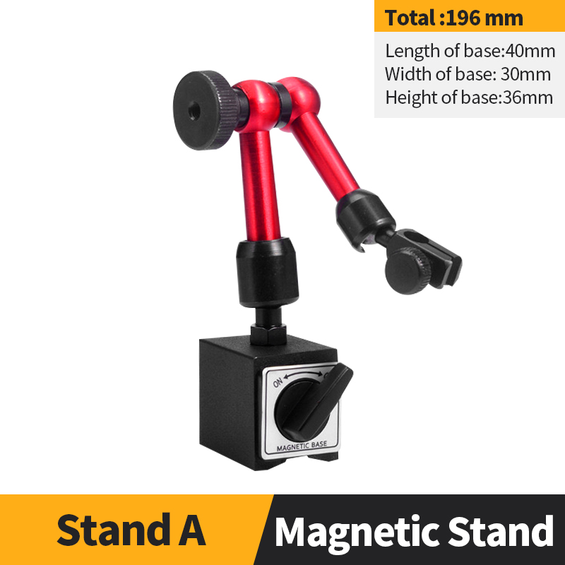 Indicador de Dial de 0-10mm, Base de soporte magnético, soporte magnético para calibre de orificio de Dial, herramientas de medida, indicador de tipo hora, reloj comparador: Azul