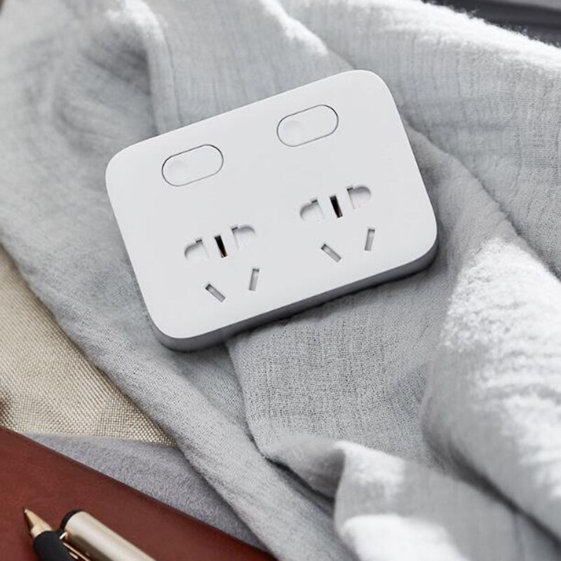 Xiaomi mijia Power Strip 2 Sockets 2 Individual Switches Converter Portable Plug Travel Adapter for Home Office 5V 2A Fast