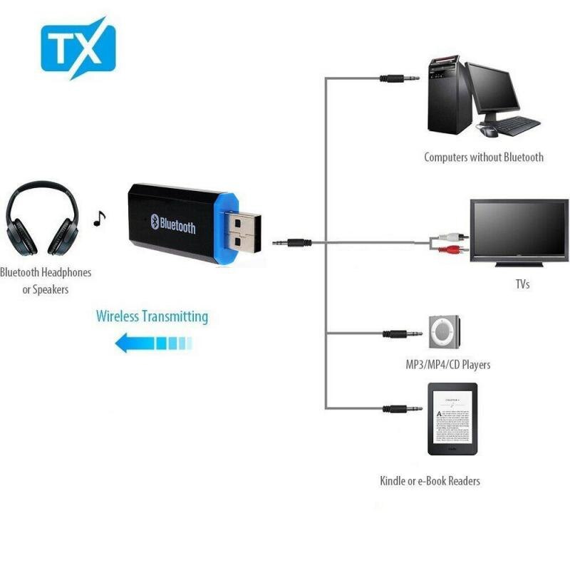 Usb bluetooth 5.0 mottaker adapter 3.5mm aux stereo jack hodetelefon høyttaler bruk