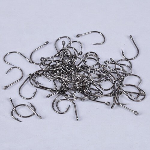 500 Pcs 10 Sizes Assorted Sharpened Carbon Steel Fishing Hooks with Tackle Box Fly Fishing Jip Barbed Carp Hooks Sea Tackle