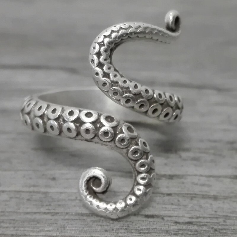 Europäischer stil, schlichte retro-persönlichkeit, oktopus-punktrend, ändern oktopus, offener Ring