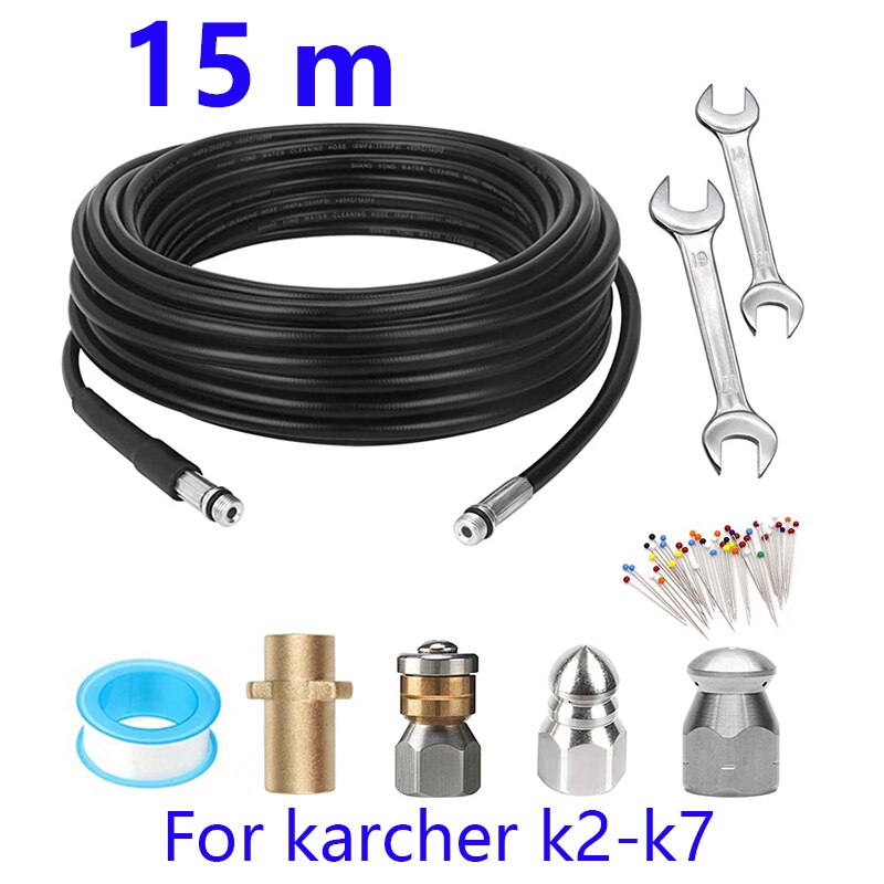 ROUE furet deboucheur canalisation deboucheur canalisation haute pression Nettoyeur à pression Karcher K2-K7, égouts et égouts, nettoyage de tuyaux, déblocage de tuyaux, buse de câble pour lavage nettoyeur haute: Or