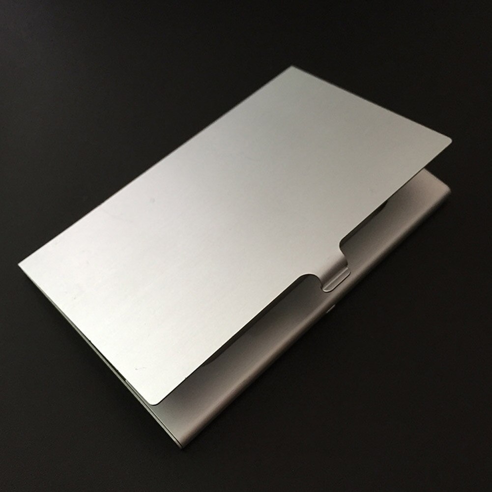 Fremragende forretnings-id kreditkort indehaver kort lager lomme tilfælde aluminium metal skinnende side scan jul