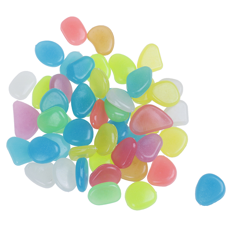 50 stuks lichtgevende stenen, lichtgevende kiezels voor in de donkere tuin, lichtgevende stenen, rotsen voor looppaden, tuinpaden, patio's, gazons, tuindecoraties: A
