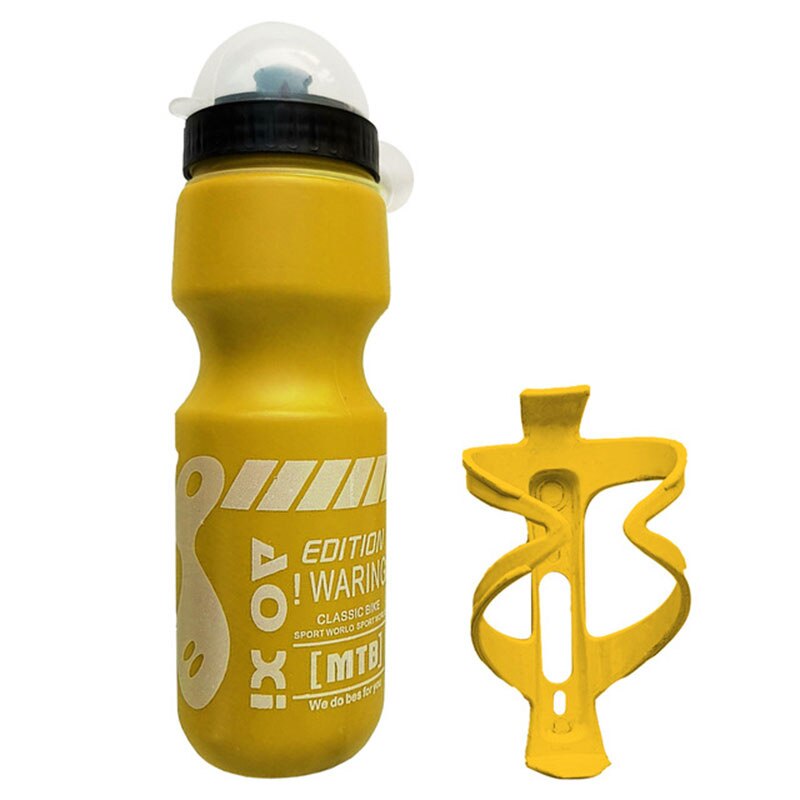 750Ml Mountainbike Fiets Water Drink Fles + Houder Kooi Outdoor Sport Plastic Draagbare Ketel Water Fles Drinkware: C