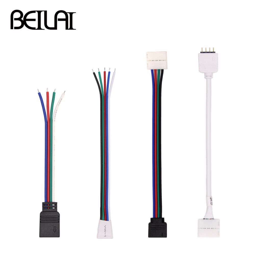 4 pin 5 pin rgb rgbw led strip kontakt fri svetsning för smd 5050 flexibla lampor neon tejp 5 st/lot