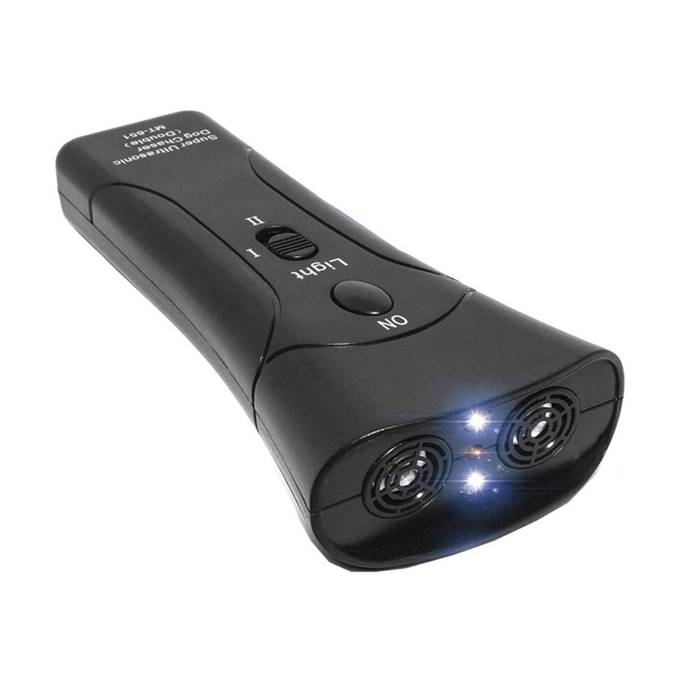 Haustier Hund Repeller Anti Bellen Stopp Borke Ausbildung Gerät Trainer LED Ultraschall Anti Bellen Ultraschall Ohne Batterie: doppelt Kopf Schwarz