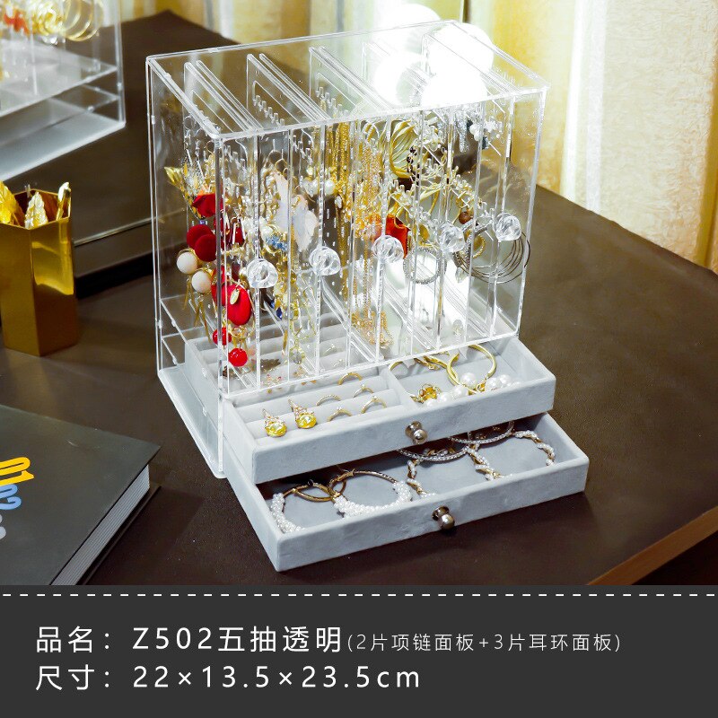 Boîte de rangement pour boucles d'oreilles, multifonction, présentoir Transparent pour bijoux colliers, maison, bijoux, anti-poussière: 17