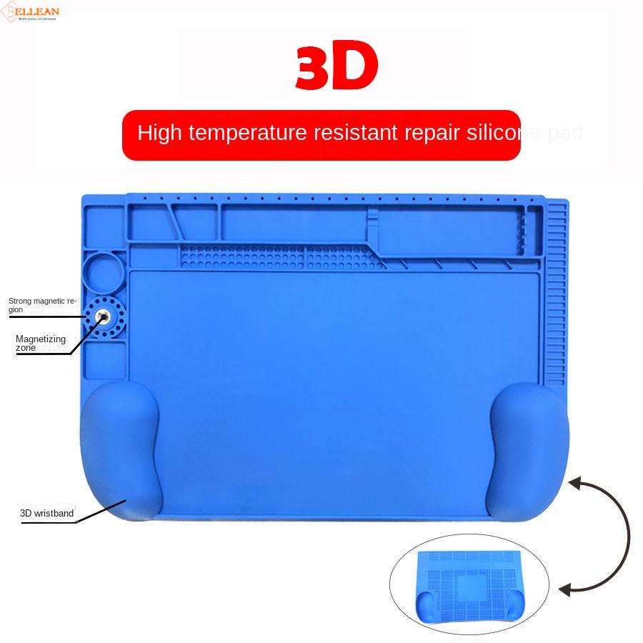 Estera de trabajo de reparación de teléfonos móviles, aislamiento térmico magnético, estera antiestática de silicona, resistencia a altas temperaturas: 3D