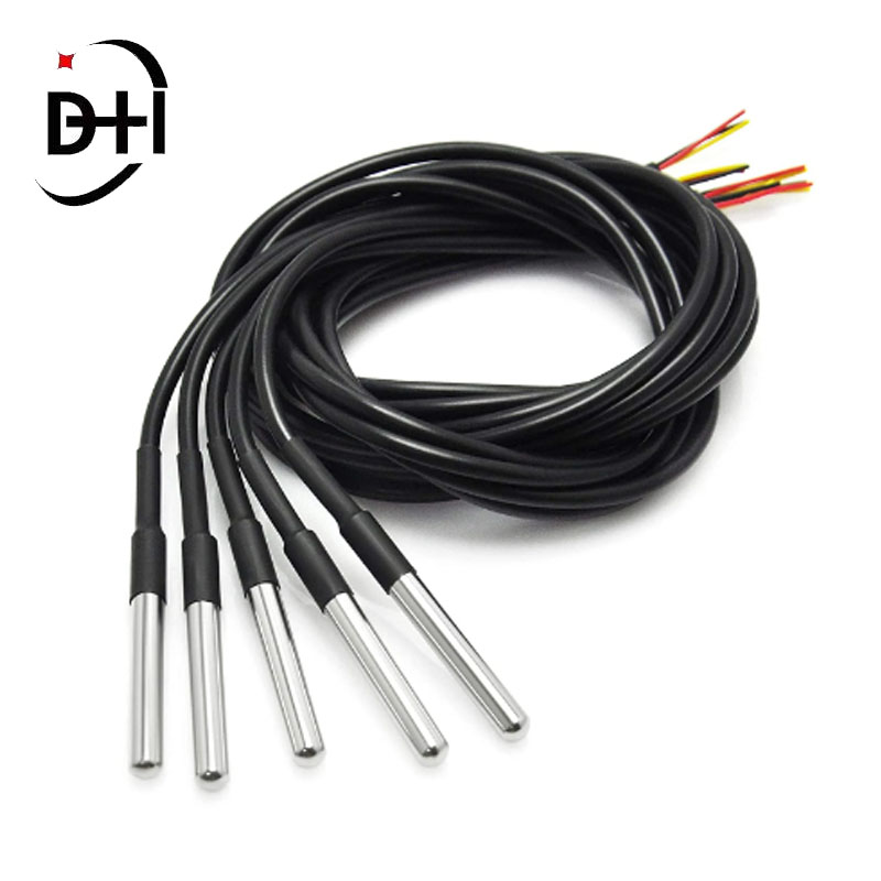 1 unidad DS18B20 acero inoxidable impermeable DS18b20 1m 3m 5m rosca sonda de temperatura Sensor de temperatura 18B20 Cable para Arduino: Oro