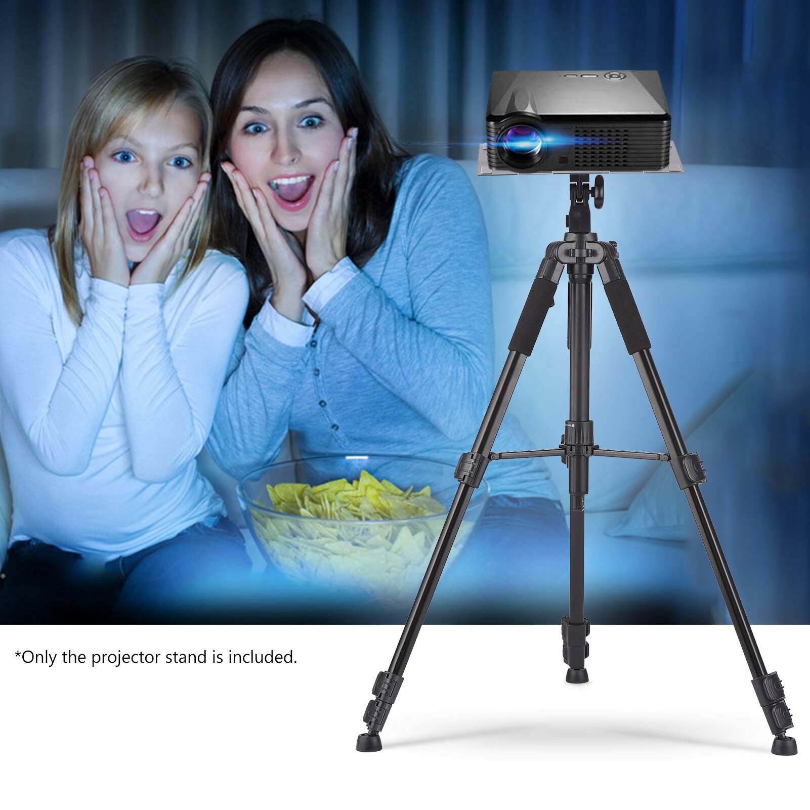 Andoer Projector Stand Tripod Portable Laptop Tripod Stand Adjustable Height 19.6 Inch to 58.6Inch w/ Plate for Projector Laptop