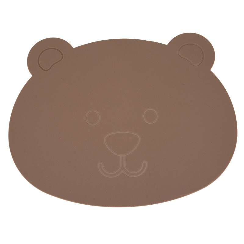 Mamibaby KAMONI Children Cartoon Silicone Placemat 1PC Baby Animal Series Non-Slip BFA-Free Placemat Safe Baby Kitchen Utensils: Brown bear