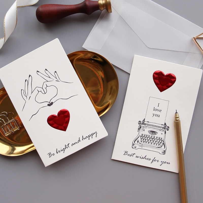 Carte de vœux créative avec enveloppe, 1 pièce, carte de vœux pour couple saint-valentin, carte de vœux pour petite amie et petit ami