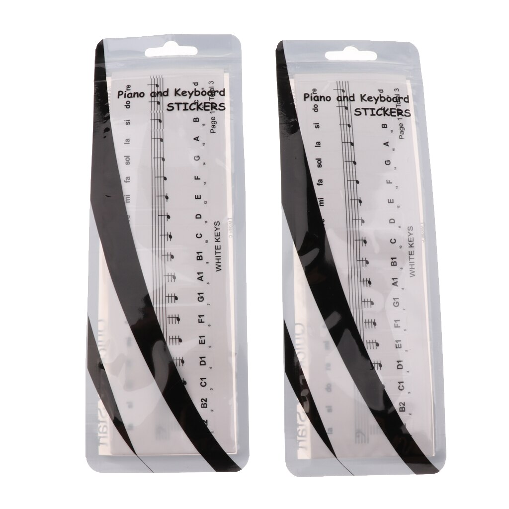 2Sets Adhesive Keyboard Sticker Keyboard Instrument Accessory for Kids