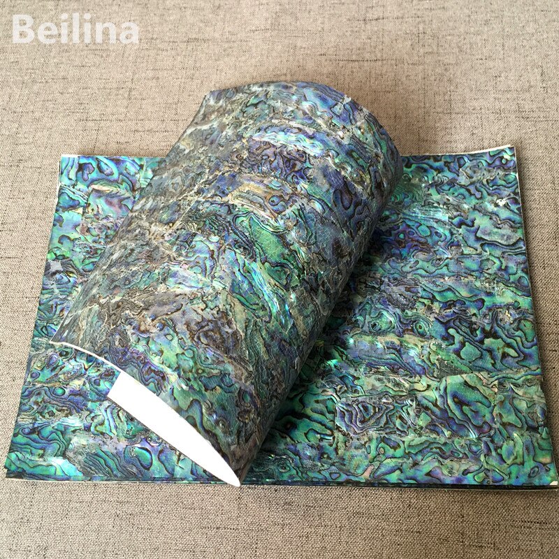 Flexible Zealand abalone paua shell mother of pearl laminate sheet veneer self-adhesive sticker backing Size240mm/140mm