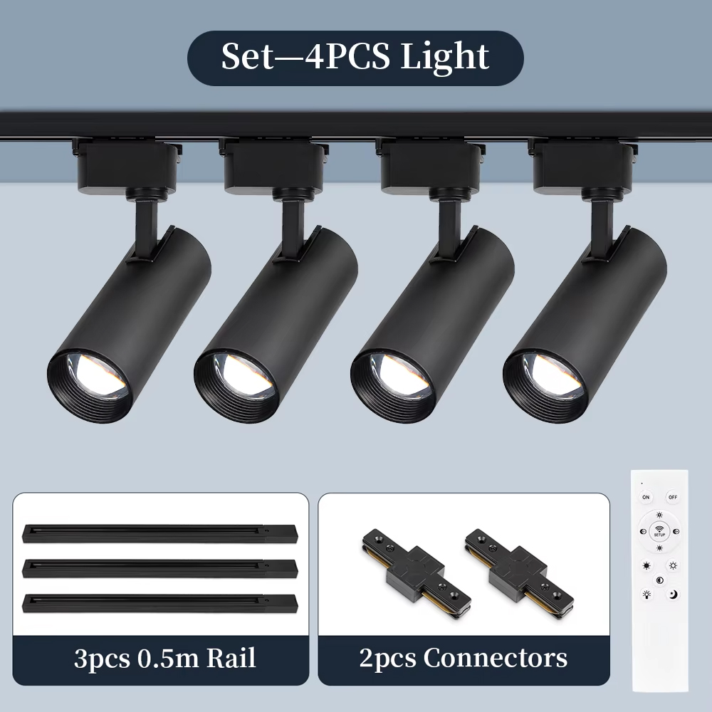 Plafoniera a binario a LED dimmerabile 110V 220V 3 colori Faretto con telecomando Lampada a LED lineare Apparecchio di illuminazione da cucina: Viola scuro