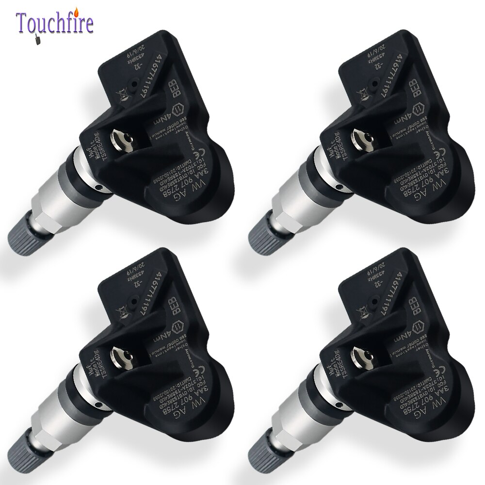 4 stk tpms sensor dekktrykkovervåkingssystem 3 aa 907275 3 aa 907275b 433 mhz for 2007 tiguan passat cc