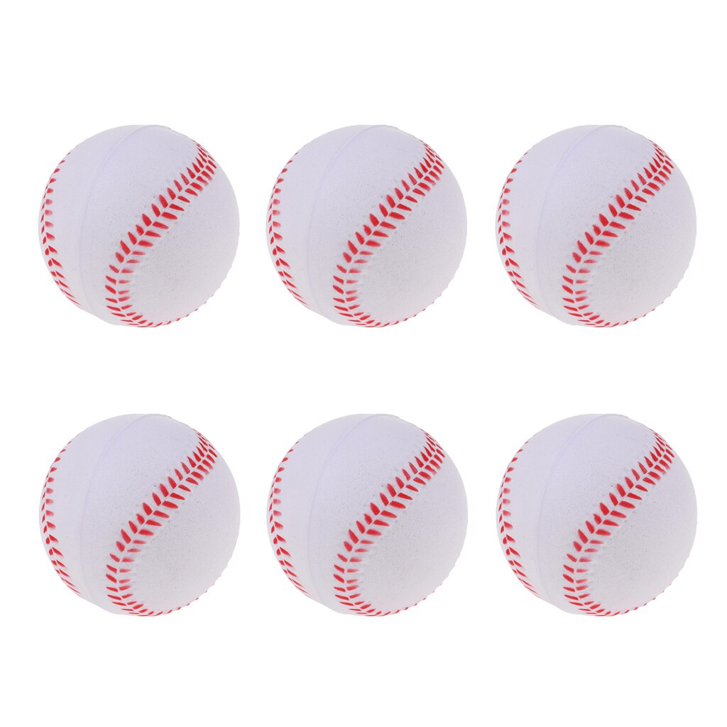 6x Exercise Safety Batting Training Baseball Softball Bouncy Ball White