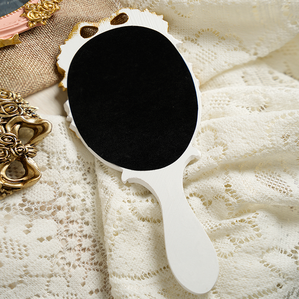 Vintage barok spejl prinsesse makeup spejl skønhedssalon spejl lolita spejl retro håndtag spejl
