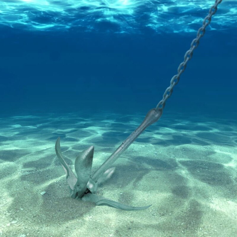 Galvanized Folding Grapnel Boat Anchor Folding Anchor for Kayaks Canoes Paddle Boards Small Watercrafts Ship Accessories