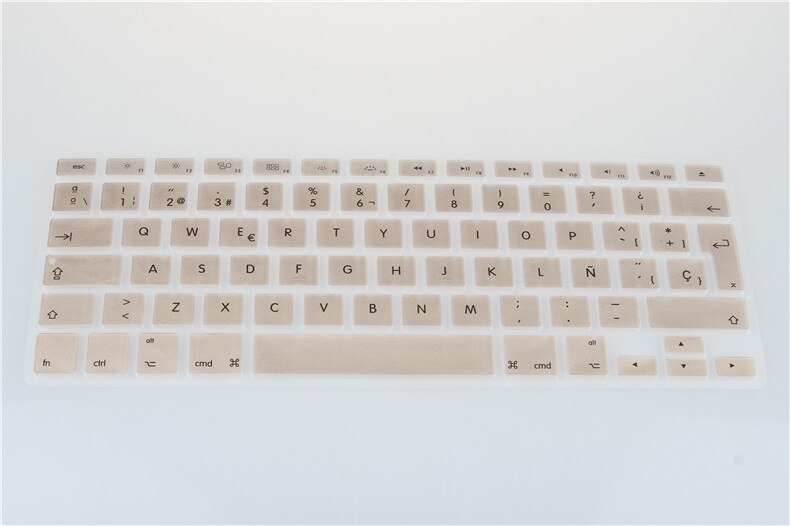 MacBook Keyboard Protector - Silicone Skin for Air 13, Pro 13/15/17 Retina - Waterproof & Dustproof: Gold