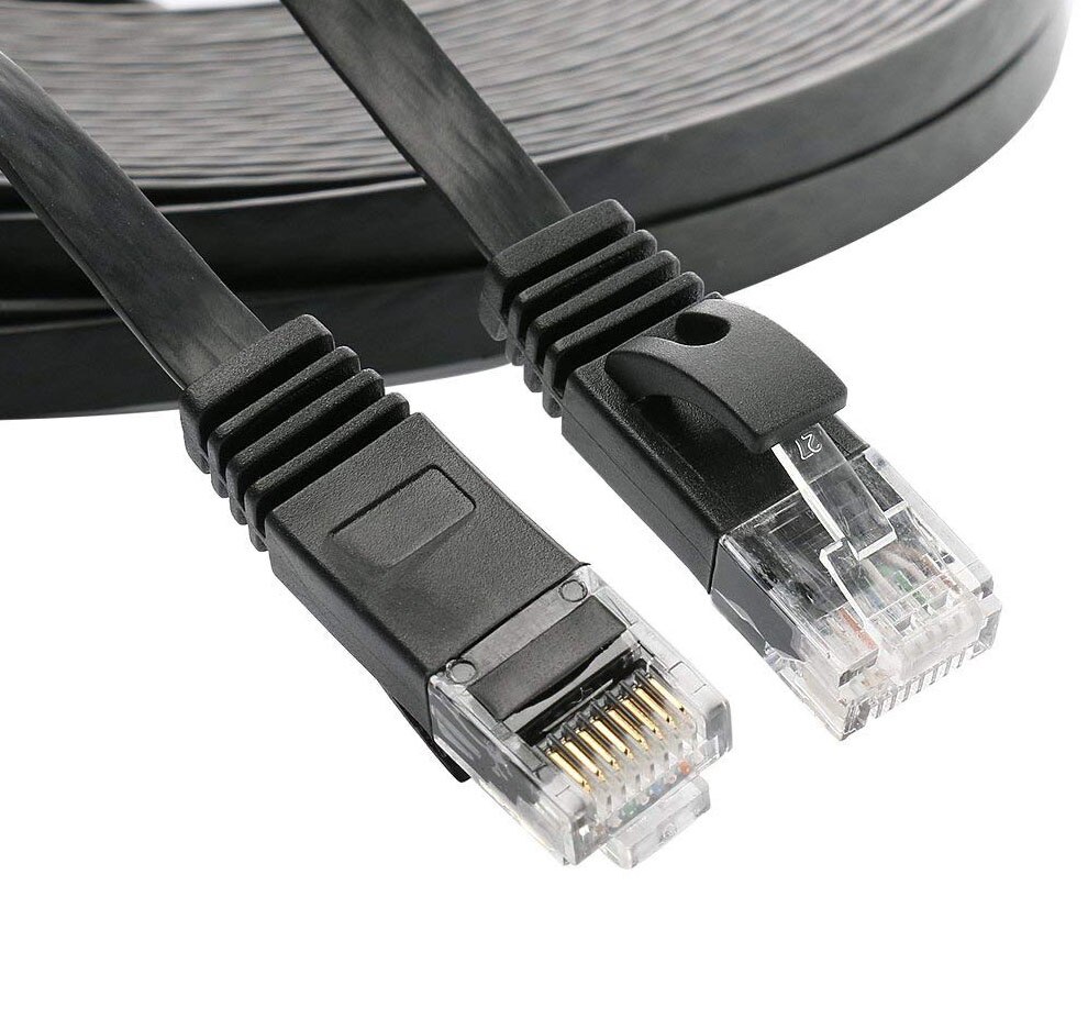 Cavo Ethernet piatto CAT6 RJ45 cavo Lan rete Ethernet cavo Patch CAT 6 cavo di rete per Computer Router Laptop: Black / 2m