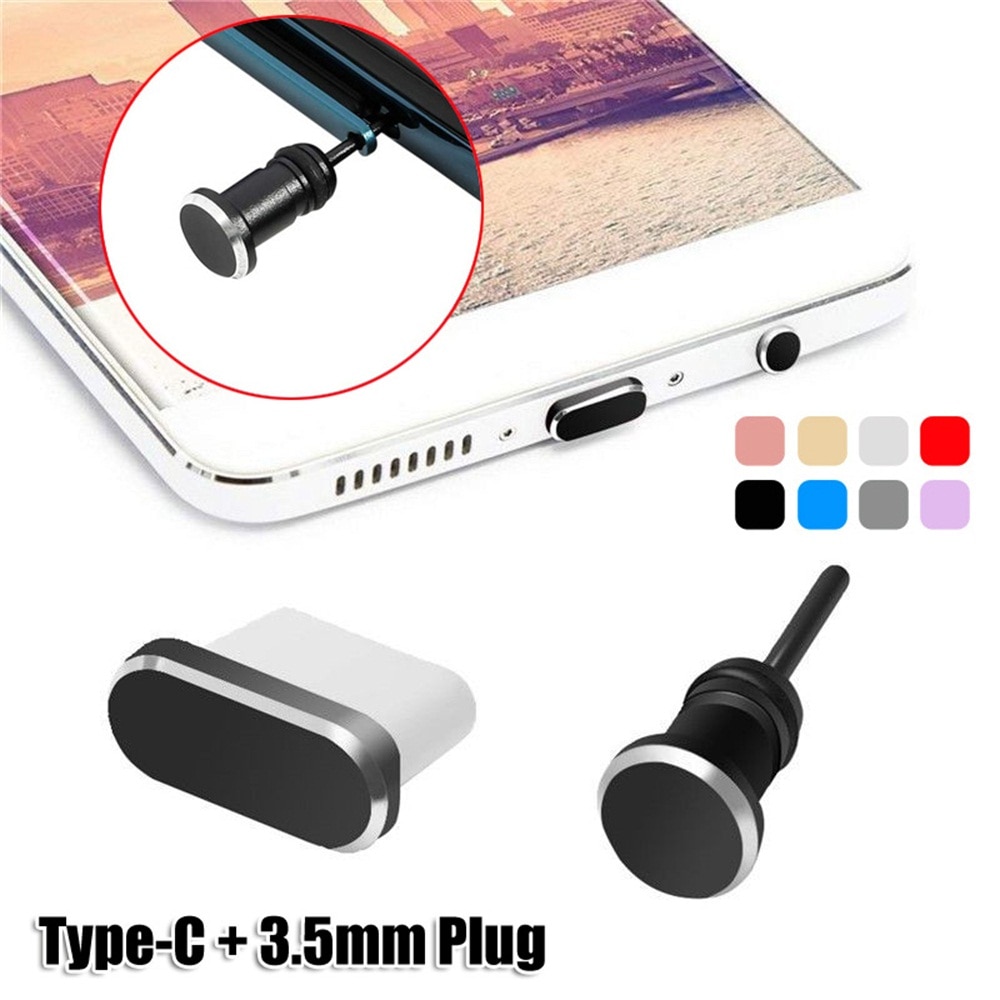Metal Type C Opladen Port Anti-Dust 3.5 Mm Koptelefoon Jack Stof Plug Simkaart Pin Voor Samsung S10 mobiele Telefoon Accessoires