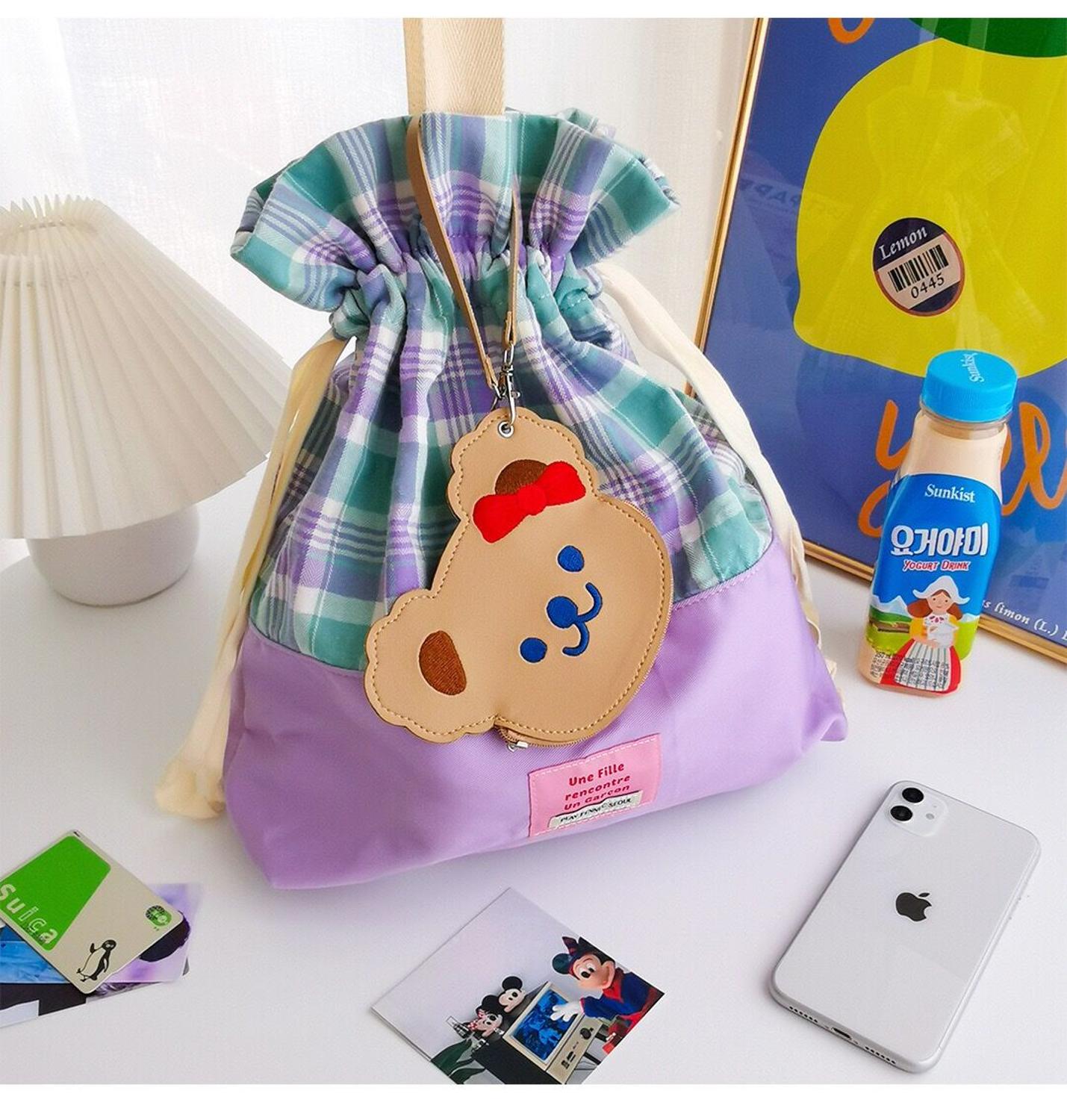 Bentoy Korea PU Bear Coin Purse Student Bus Bank Card Case Milkjoy Storage Holder Mini Wallet Cute Children