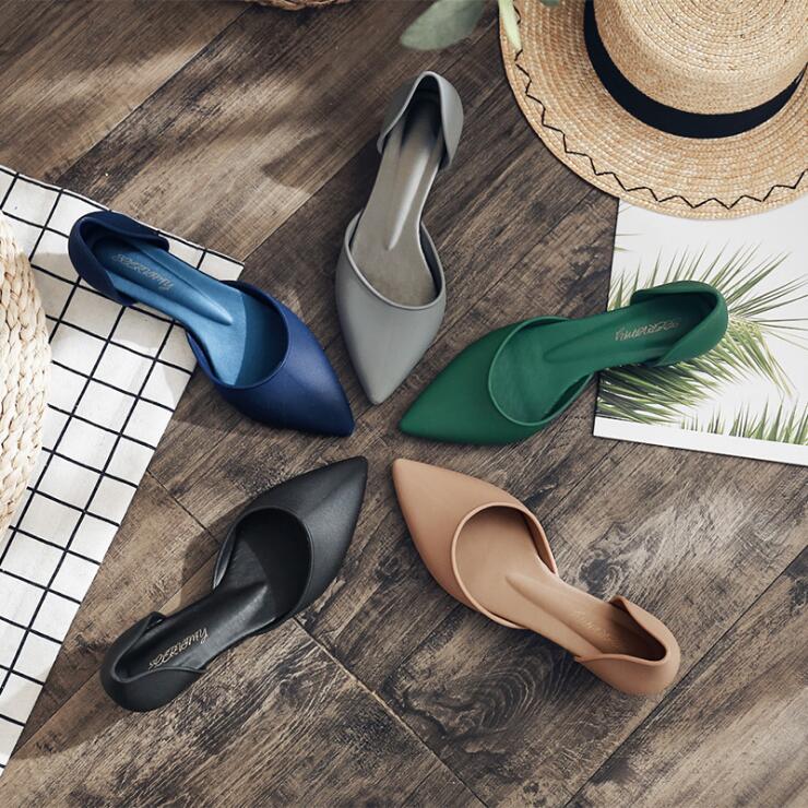 Nuevos zapatos planos zapatos de mujer dulce pisos superficial del dedo del pie puntiagudo zapatos de barco de las mujeres deslizamiento rojo en las damas mocasines Primavera/otoño las mujeres planos de las mujeres SA88