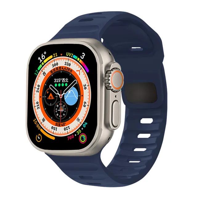 Silicone Strap For Apple Watch ultra Band 49mm 45mm 44mm 42mm 40mm 41mm 38 45 mm correa bracelet iwatch Series 9 8 7 6 5 4 3 se