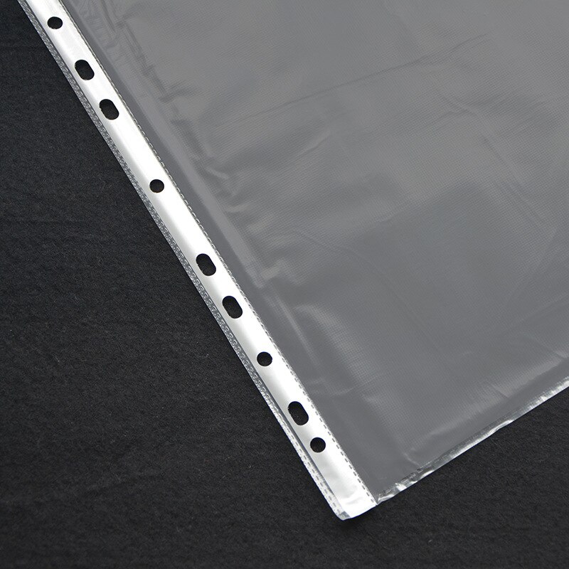 100pcs Sleeves Clear Sheet Page Pvc Protector Document Office Ring Binder For A4 Paper Waterproof Test Paper Sorting