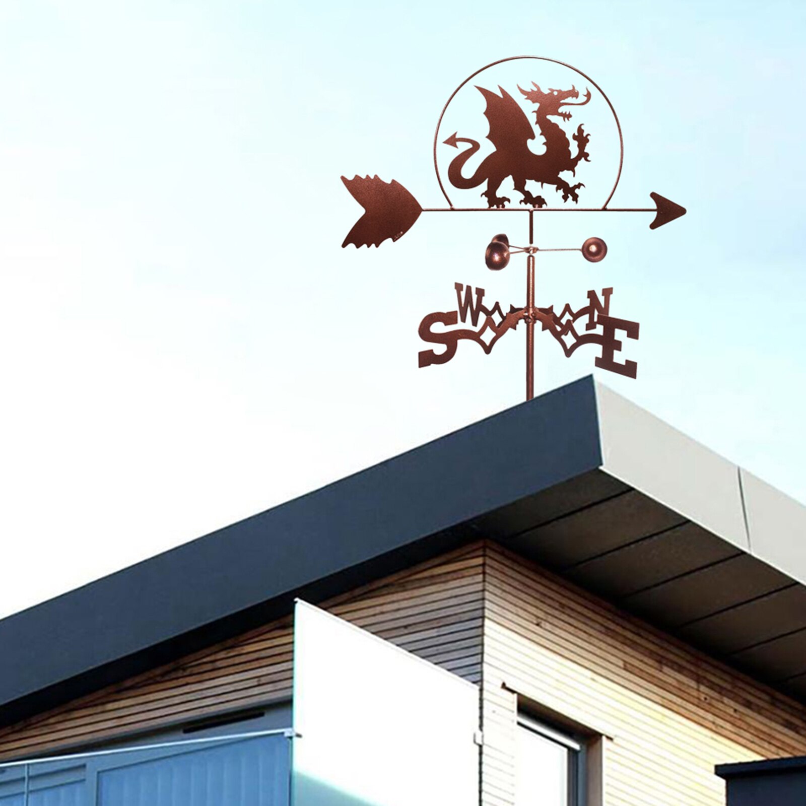 Dragon Shape Weathervane Weather Vane Outdoor House Roof Yard Garden Decor