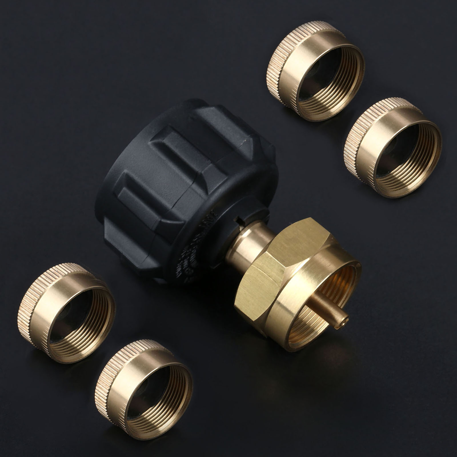 Regulator Valve Connector Propane Refill Adapter with Cylinder Tank Caps for QCC1 Tank 1LB Gas Bottle Cylinder Outdoor BBQ Grill