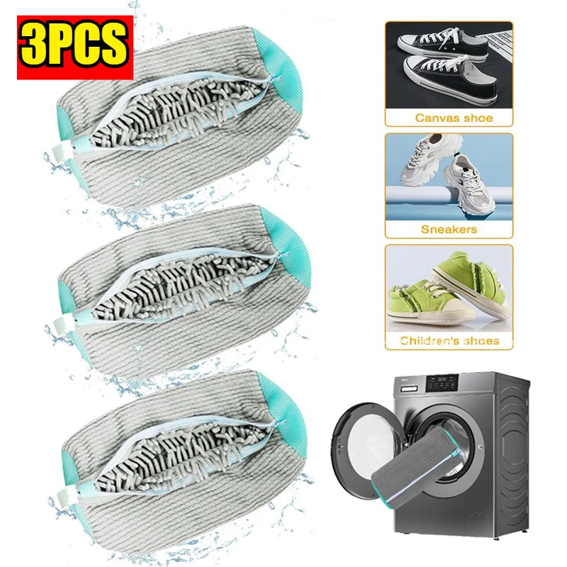 6-1pcs Washing Machine Shoe Bag for Sneakers Cleaning Slippers Washing Machine Cover Shoe Laundry Bag Soft Bristle Clean Brush: plum