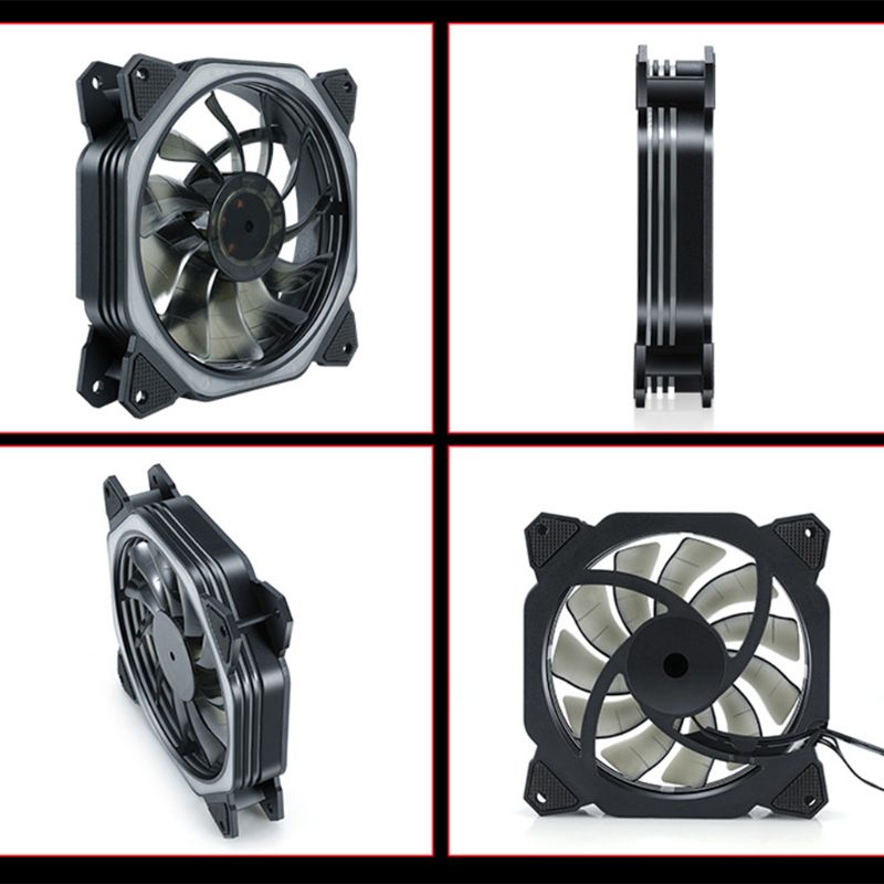 1PC 12cm Double Aperture Multi-colored Silent LED Computer Case PC Cooling Fan 12V Cooling Fan