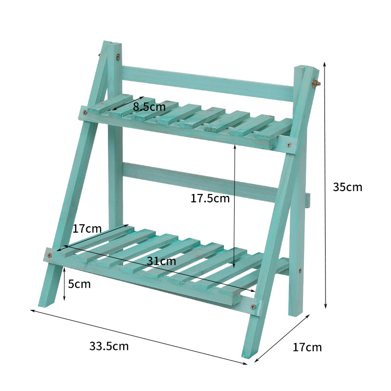 Étagère de rangement en bois à 2 niveaux, 1 pièce, organisateur de bureau, présentoir de bureau trapézoïdal, papeterie de bureau: green