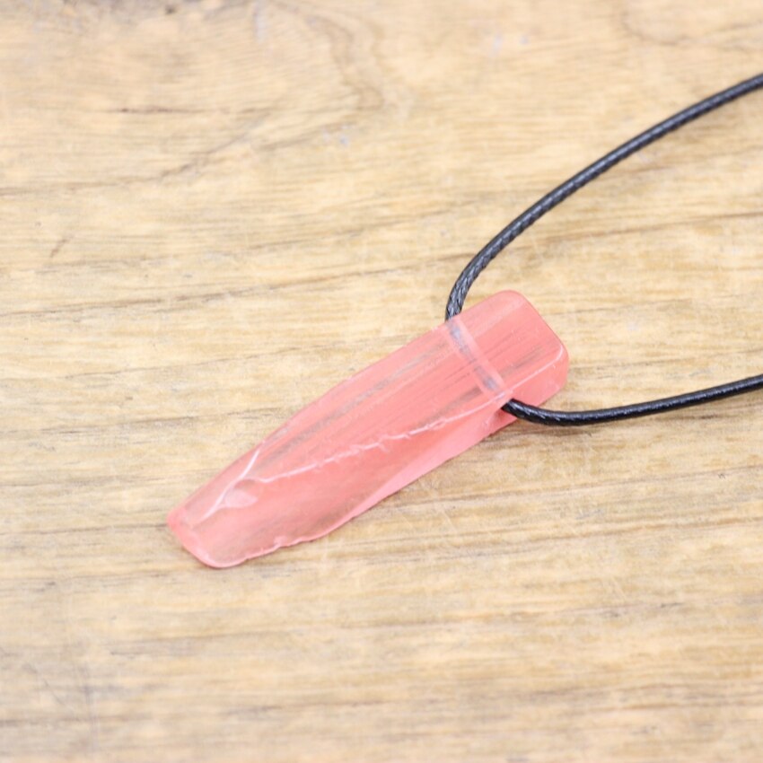 Collier de pendentifs en pierre brute Reiki pour femmes, bijoux naturels Gmes, quartz Rose, Citrines, œil de tigre, Agates, QC3013: Cherry Quartz