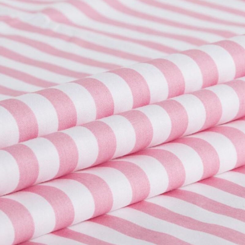 160CM*50CM cotton navy blue red green yellow pink black wide stripe fabric for DIY bedding apparel patchwork fabric decoration: Pink